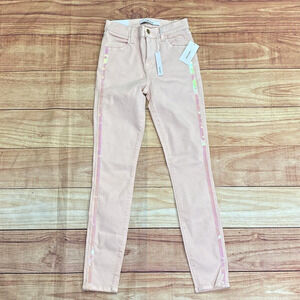 $248 NWT J Brand Alana High‎ Rise Crop Skinny Denim Fix Jeans Size 23 Pink